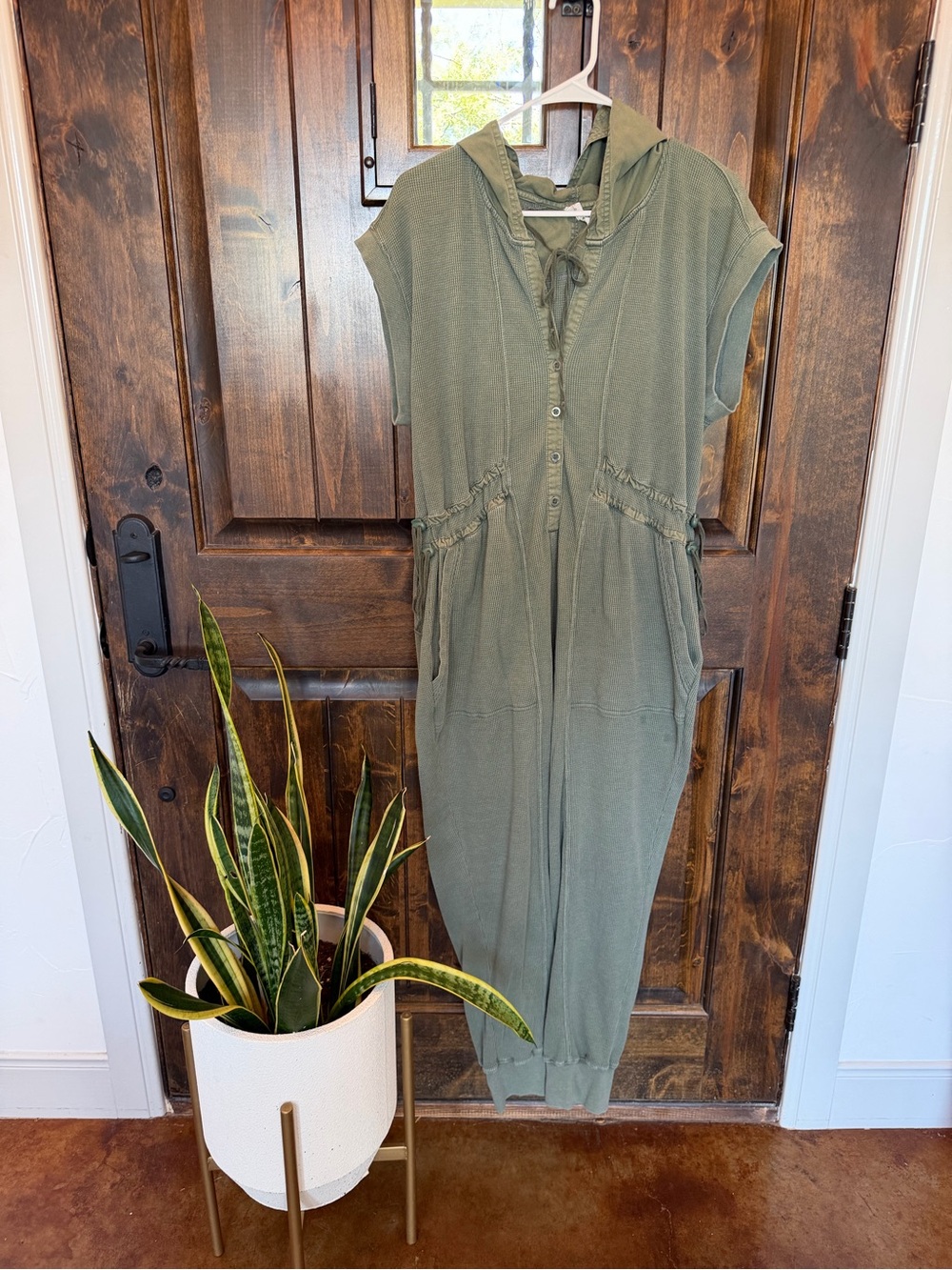 Anthropology Waffle Jumpsuit